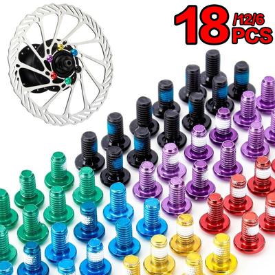 6/12/18PCS Colorato Rotore Del Freno A Disco Della Bicicletta Torx Bulloni T25 M5x10mm MTB Della Bici In Lega di Acciaio rotore del freno a disco Viti di Fissaggio