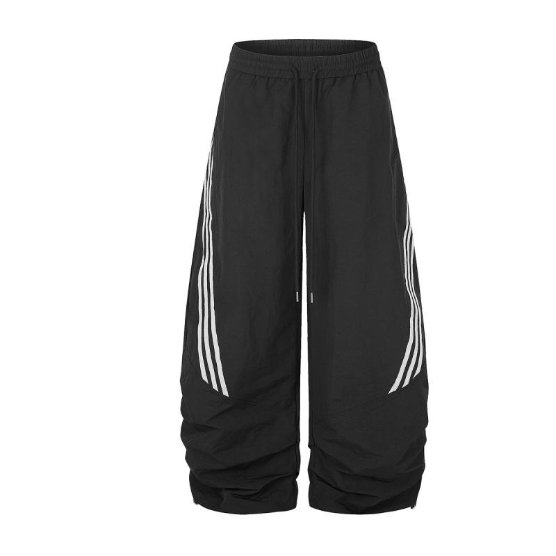 Magic Bear 2026 American Retro Striped Sweatpants Loose Wide Leg Athletic Pants Teens