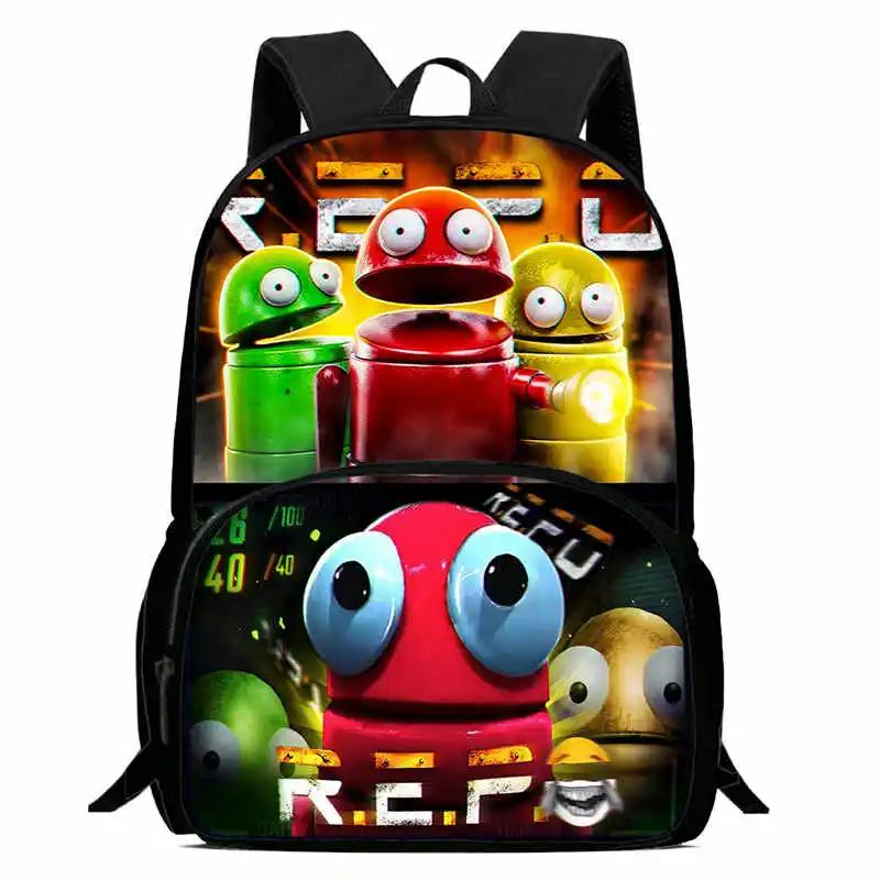 Durable R.E.P.O Kid Backpack for Pupil Students Child School Backpack with Front Pocket,Cartoon Child School Bags for Boys Girls
