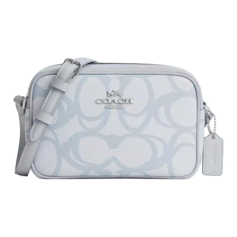 COACH Jamie 19 Sketch Signature Coated Canvas Shoulder Bag Small Women s Ice Blue синий