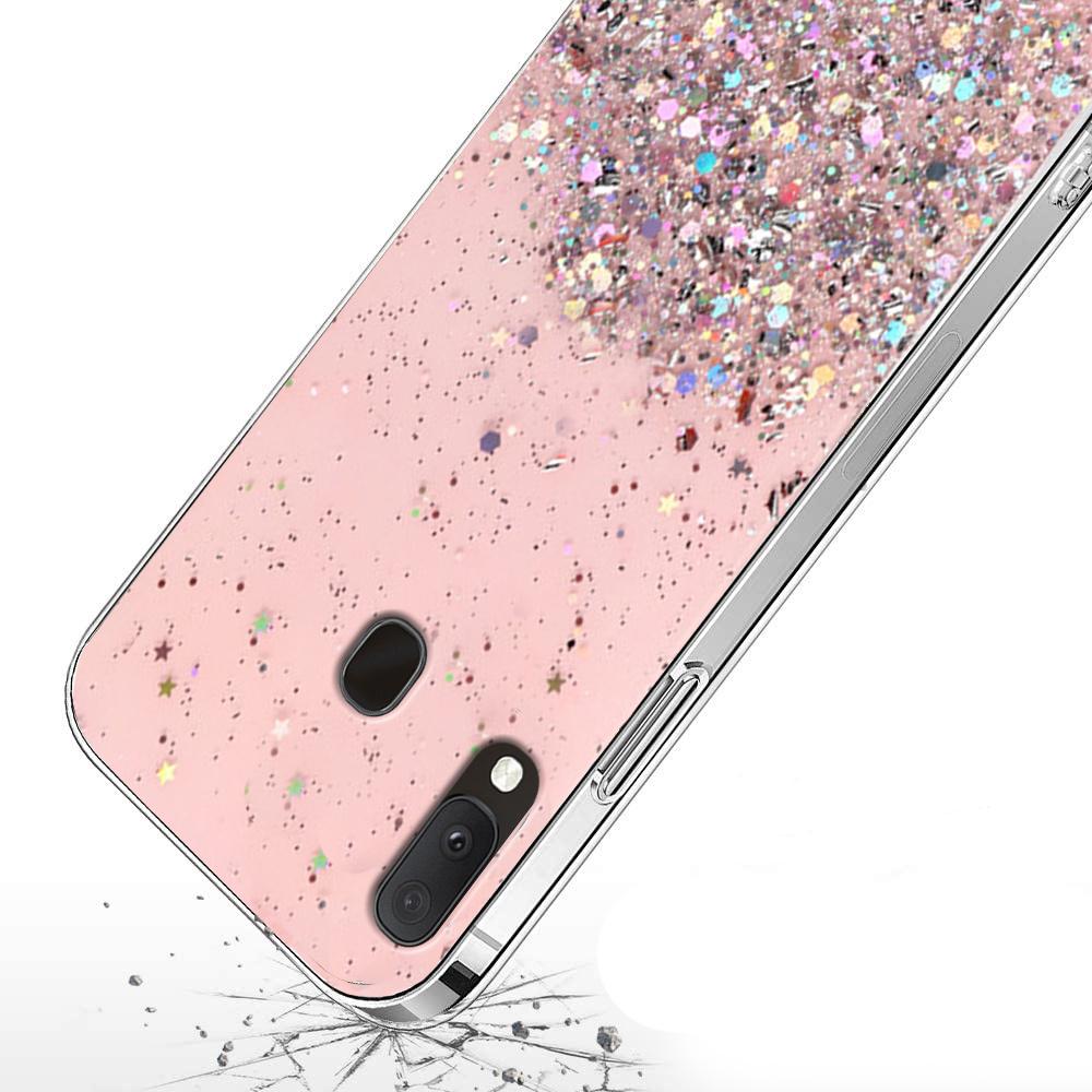 Samsung Galaxy A20E Case, Glittery, Pink