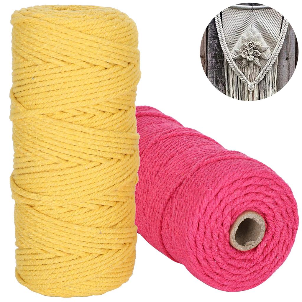 Natural Cotton Rope Macrame Cord Single Strand Knitting Yarn Handicrafts DIY 3mm 100meter