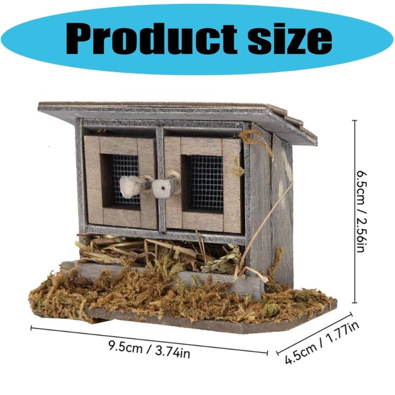 Realistic Wood Chicken Nest Doll House Furniture Miniature Farmhouse Backyard Scene Landscape Ornament For Craft Project