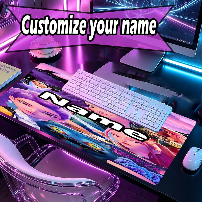 Tappetino per Mouse Personalizzato con Nome e Motivo Cacciatori di Demoni KPop, Tappetino da Scrivania per Laptop PC, Tappetino Decorativo per Scrivania per Casa, Tappetino per Tastiera, Regalo