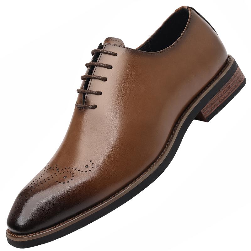 

Модные свадебные туфли жениха Модный стиль для вечеринок Дизайн Повседневная деловая и офисная обувь Черная коричневая универсальная обувь Большой размер на плоской подошве 37 коричневый