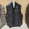 Autumn and winter loose fashion knitted splicing fake two pieces V-neck winter down vest jacket thermal vest tide
