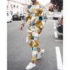 New Men's Long Sleeve T-Shirts Sets Abstract Pattern 3D Print Sports T-Shirt Pants Suit Fashion Tracksuit 2-Piece Jogger Outfits