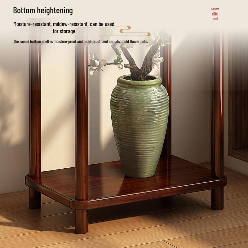 New Chinese Style Solid Wood Flower Stand