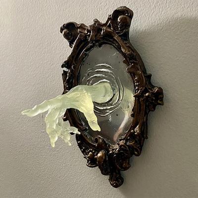 Ghost Hand Wall Sculpture Ghost In The Mirror Wall Plaque Gothic Spectral Hand Wall Decoration