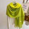 Solid Color Scarf Winter Warm Comfortable Long Tassel Shawl for Men and Women Scarf