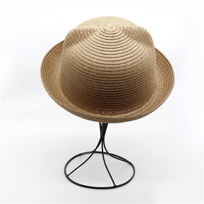 Cute Baby Solid Color Hat With Ears Summer Straw Hat Children Beach Sun Hats