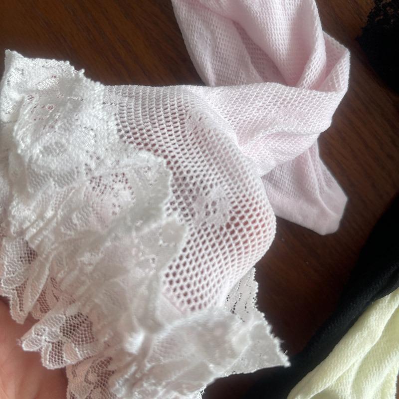 Sweet Lace Ruffles Women Socks Summer Spring Knee-high Stockings Female Breathable Mesh Long Socks Girls JK High Tube Socks