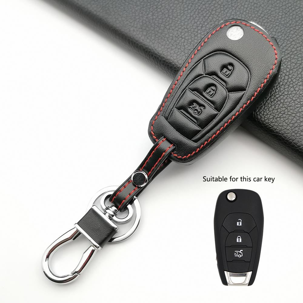 100% Leather Car Key Cover Case Protection For Chevrolet For Cruze Spark Camaro Volt Bolt Trax Malibu Car Styling Accessories