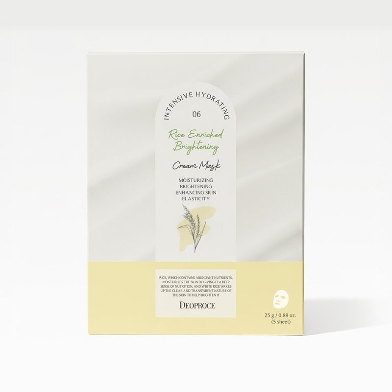 Deoproce Rice Enriched Brightening Cream Mask Pack 25g*5ea/10ea/15ea/20ea 5ea