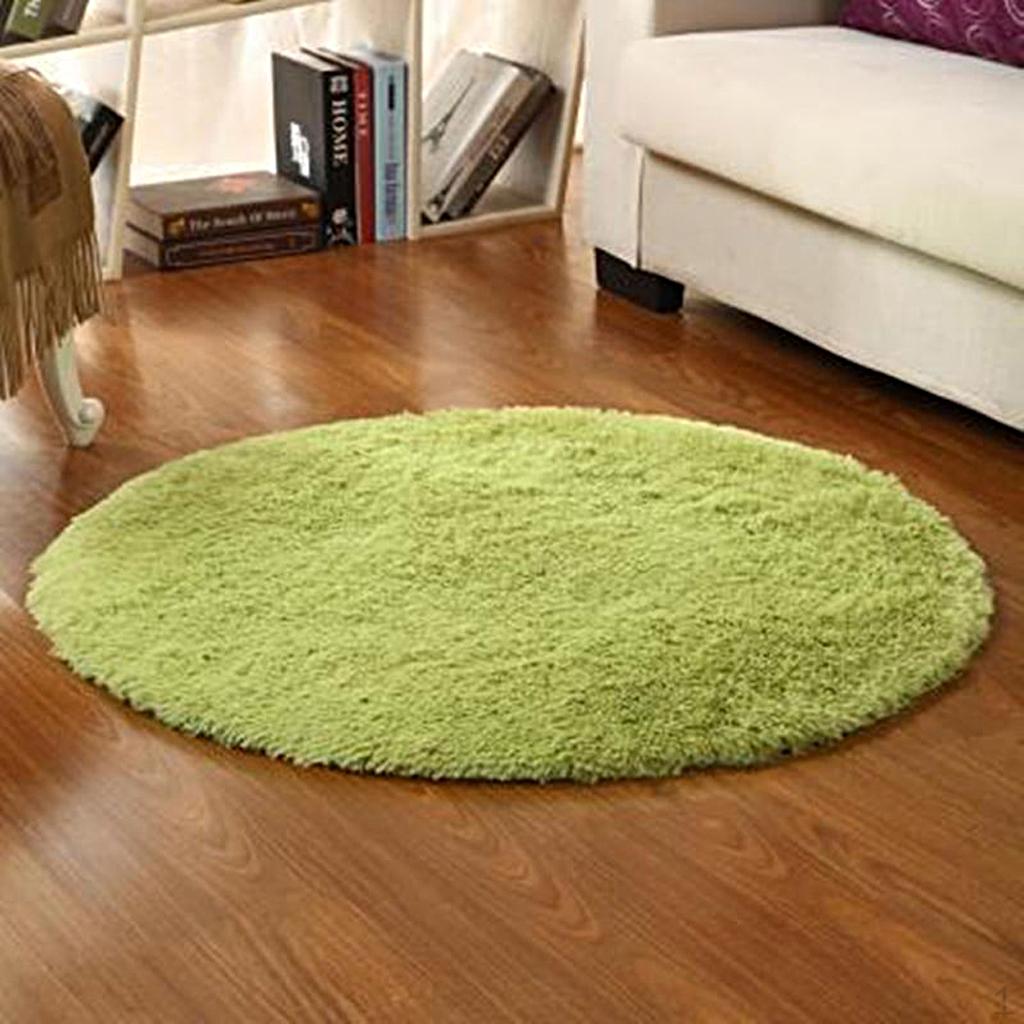 

Choice 80cm/100cm Soft Rugs Anti-Skid Shaggy Area Room Mat 16 Colors - Grass Green, 100cm