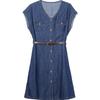 Betu Women's Lightweight Denim Dress with Belt