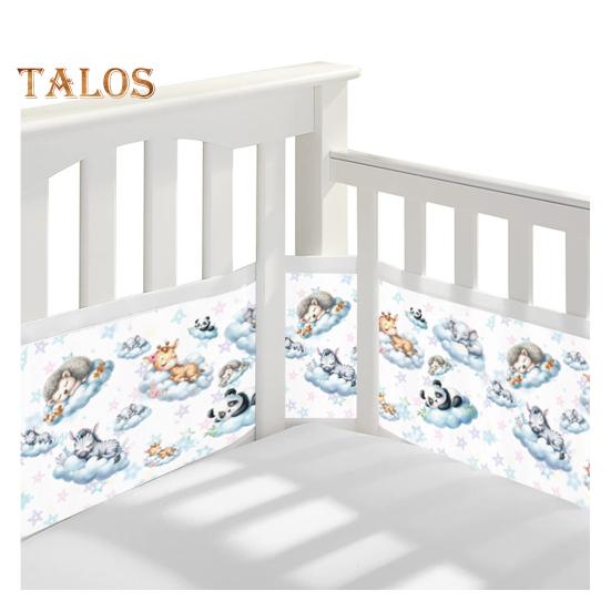 

Дышащая сетчатая подкладка для кроватки с двухсторонними ремнями. Сетчатый барьер для безопасности детской кроватки. Простая установка. Защита конечностей. Бампер для кроватки. L