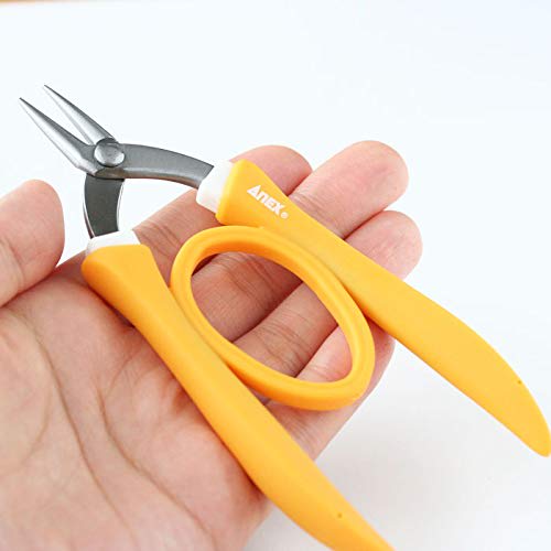 ANEX SUS410 Pliers with Grip, Double Round, 135mm, No. 253 [Compact and Easy To Grip] for Beading, Crafting, Wire, and Tsumami Zaiku, Beginners