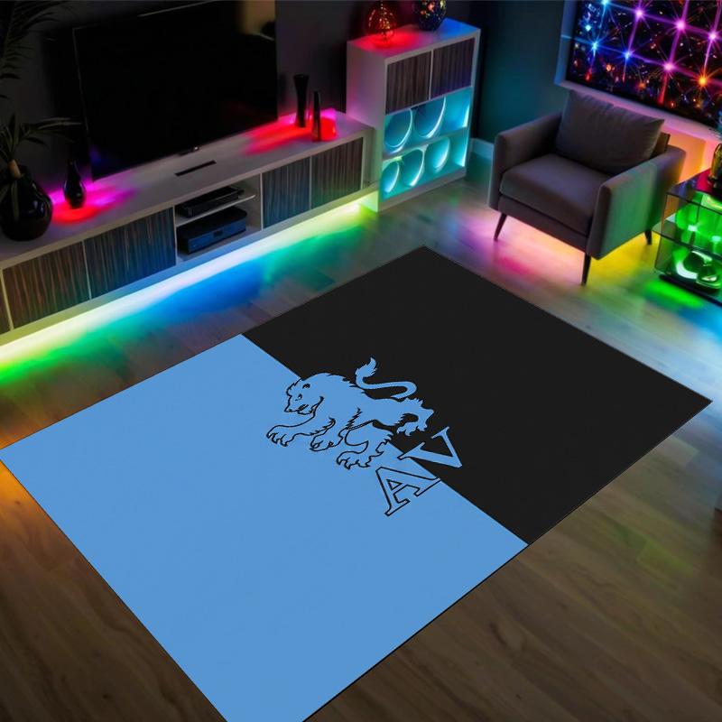 Aston Villa Football Design Crystal Velvet Carpet Cozy Non?Slip Printed Rug For Bedroom Living Room Entrance