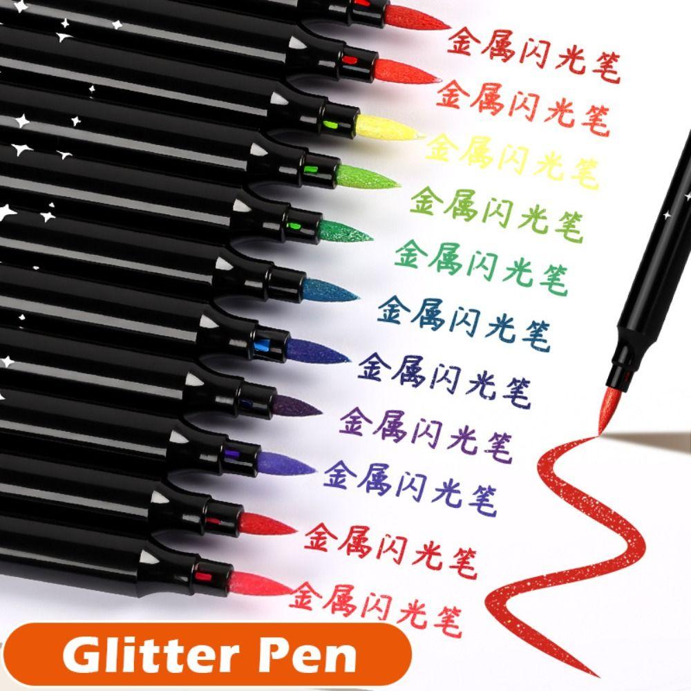 Multi-color 72 Colors Glitter Pen Soft Head Glitter Effect Art Marker Pen Flashing Pen DIY Drawing