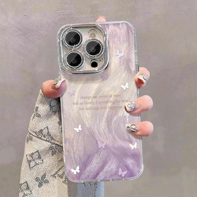 Gradual change butterfly is suitable for Apple 16 mobile phone 15 case 14 protection iPhone13 set 12 silicone all-inclusive 11 anti-drop