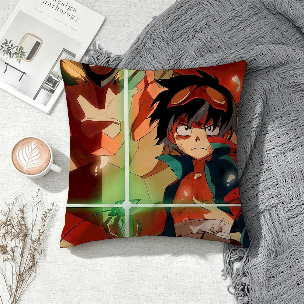 Popular Anime Gurren Lagann Double-Sided Printed Cushion Cover Bedroom Bedside Sofa Pillow Case