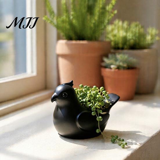 Solid Color Flower Pot Bird Shape Flowerpot, Handheld Size Durable PLA Pot, Healing Small Indoor Plant Container 3D Printed Creative Planter,