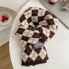 Christmas Cute Plaid Scarf Women's Winter New Versatile Diamond Imitation Cashmere Shawl Thickened Couple Scarf