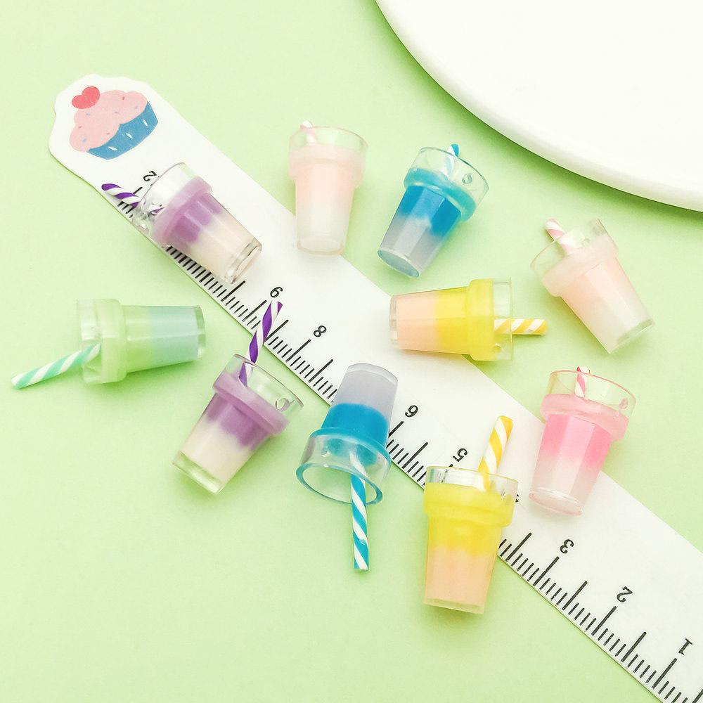 10-Color Resin Pearl Bubble Tea Charm for DIY Jewelry