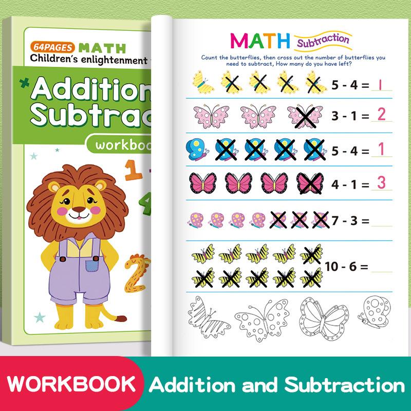 Children s Math Addition and Subtraction Workbook 1pcs разноцветный