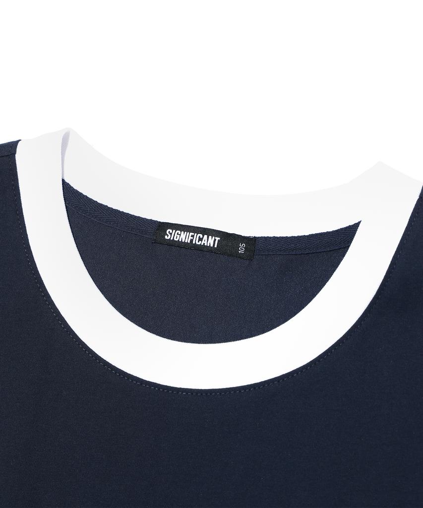 Sigeunipikeonteu Western Ringer Short Sleeve T-Shirt Dark Navy (Lp7Tu443-067)