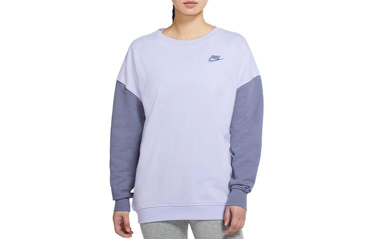 Nike Sweatshirts Women s Purple Crew Neck Moderate Regular DJ6946-545 M