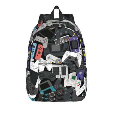 Gamer Controller All Backpack for Men Women Cool Student Work Daypack Video Game Gaming Laptop Computer Shoulder Bag Durable