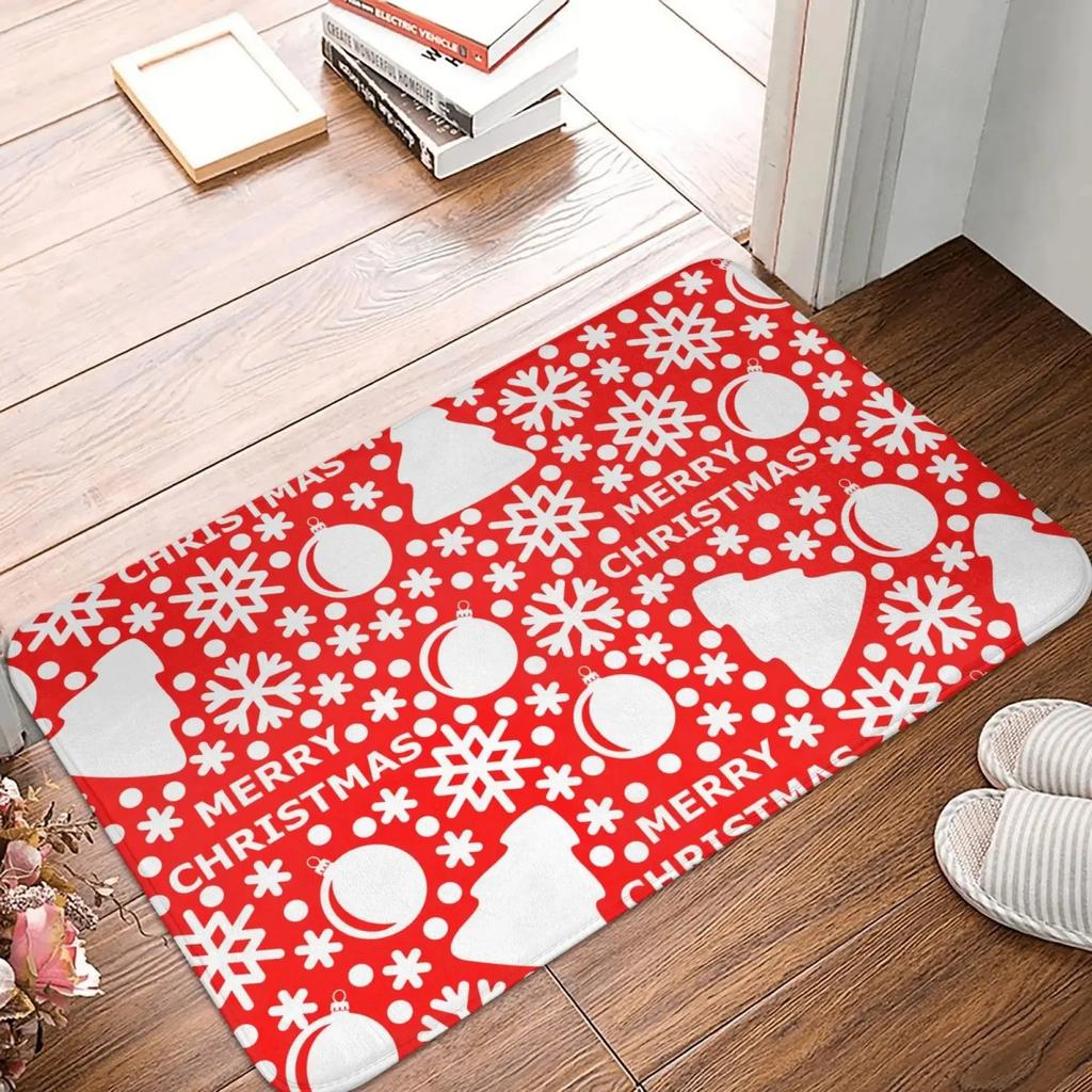 Christmas Theme Entry Mat Cartoon Reindeer Snowflake Non Slip Water Absorbent Entrance Mat Home Decoration