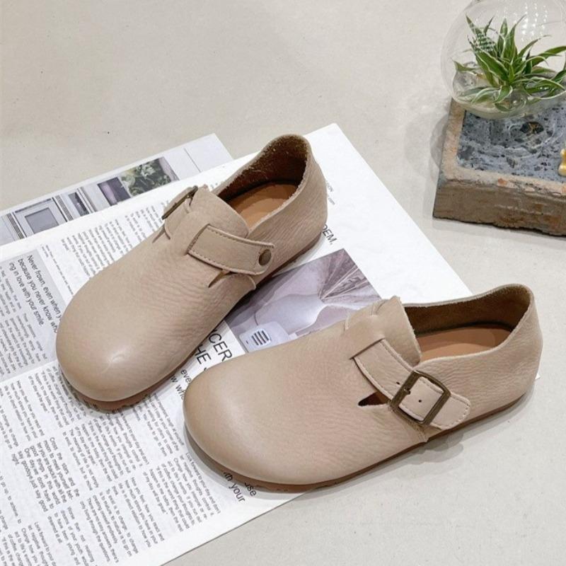 Loafers for Woman Cowhide Soft Soled Flat Soled Single Shoes Women s Cotton Shoes Black Casual Shoes Women s Winter Footwear 35