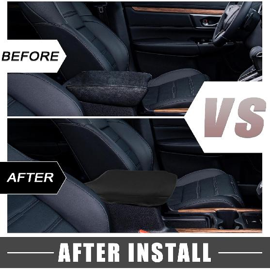 Car Center Console Seat Armrest Cover Interior Protective Lid Storage Covers Trim for Toyota CHR 2018-2023 Black