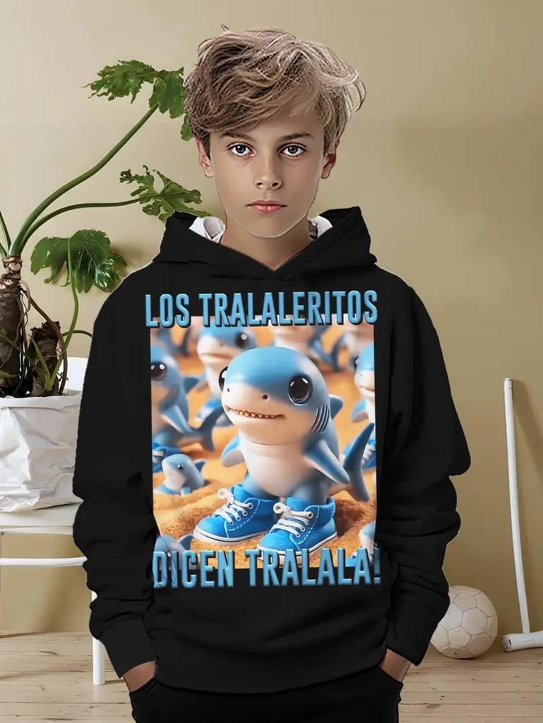 Trala Lero Tralala Hoodies Shark 3d Print Baby Boy Clothes Casual Long Sleeve Child Sweatshirt Outdoor Loose Tops Boys Clothing