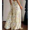 Pantalon Floral d'Été pour Femme, Taille Haute, Ample, Fin, Jambe Large, Élégant, Amincissant, Pantalon Droit Polyvalent