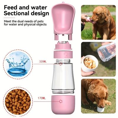 2 In 1 Portable Dog Water Bottle Food Container Travel Bowls For Small Dog Cats Outdoor Traveling Walking Dispenser Pet Supplies