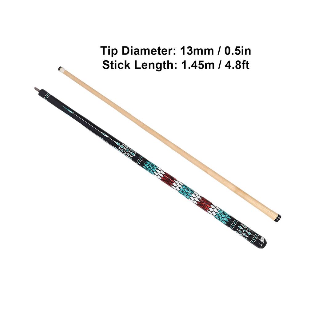 Wood Pool Cue Stick with 13mm Tip 1/2 Slip Billiard Cue Stick 2 Section Pool Table Stick Billiards Supplies