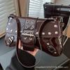 Hot Girl Style Rivet Underarm Small Bag for Women 2025 New Fashion Niche Design Commuter Bag Patent Leather Shoulder Bag