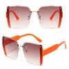 1PC Square Frameless Sunglasses Trendy Large Face New Gradient Sunglasses for Women Retro High-end UV400 Sunglasses