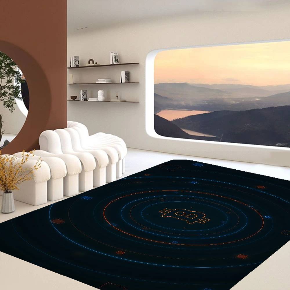B-Bitcoin LOGO Door Mat Washable Non-Slip Living Room Sofa Chairs Area Mat Kitchen Doormat Area Rug