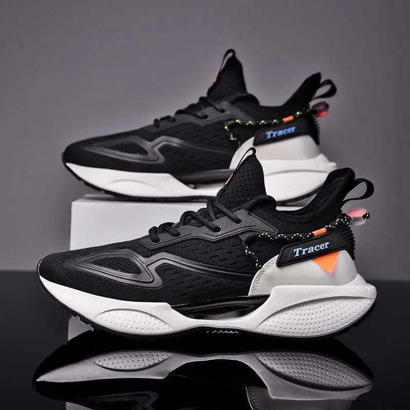 New Men's Shoes, Breathable Student Running Shoes, Korean Sneakers, Fashionable Platform Casual Shoes