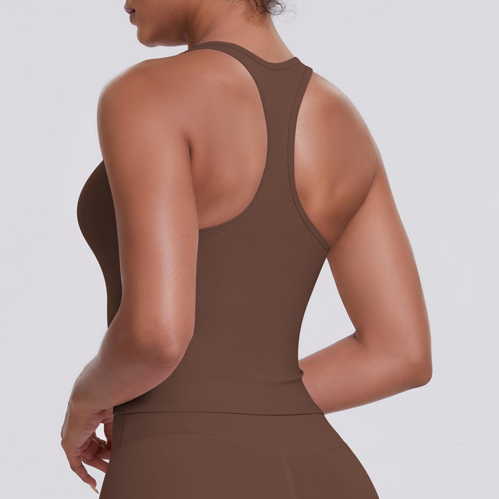 Solid Color I-shaped Brushed Beautiful Back Vest Women's Tight-fitting Quick-drying Sports Running Fitness Top Yoga Clothes