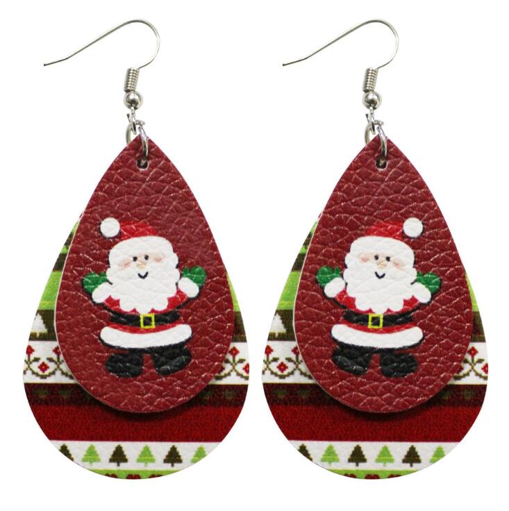 2025 New Fashion Women Christmas Santa Claus Snowman Drop Shaped Earrings Women Cute Christmas Party Earrings Jewelry Gifts