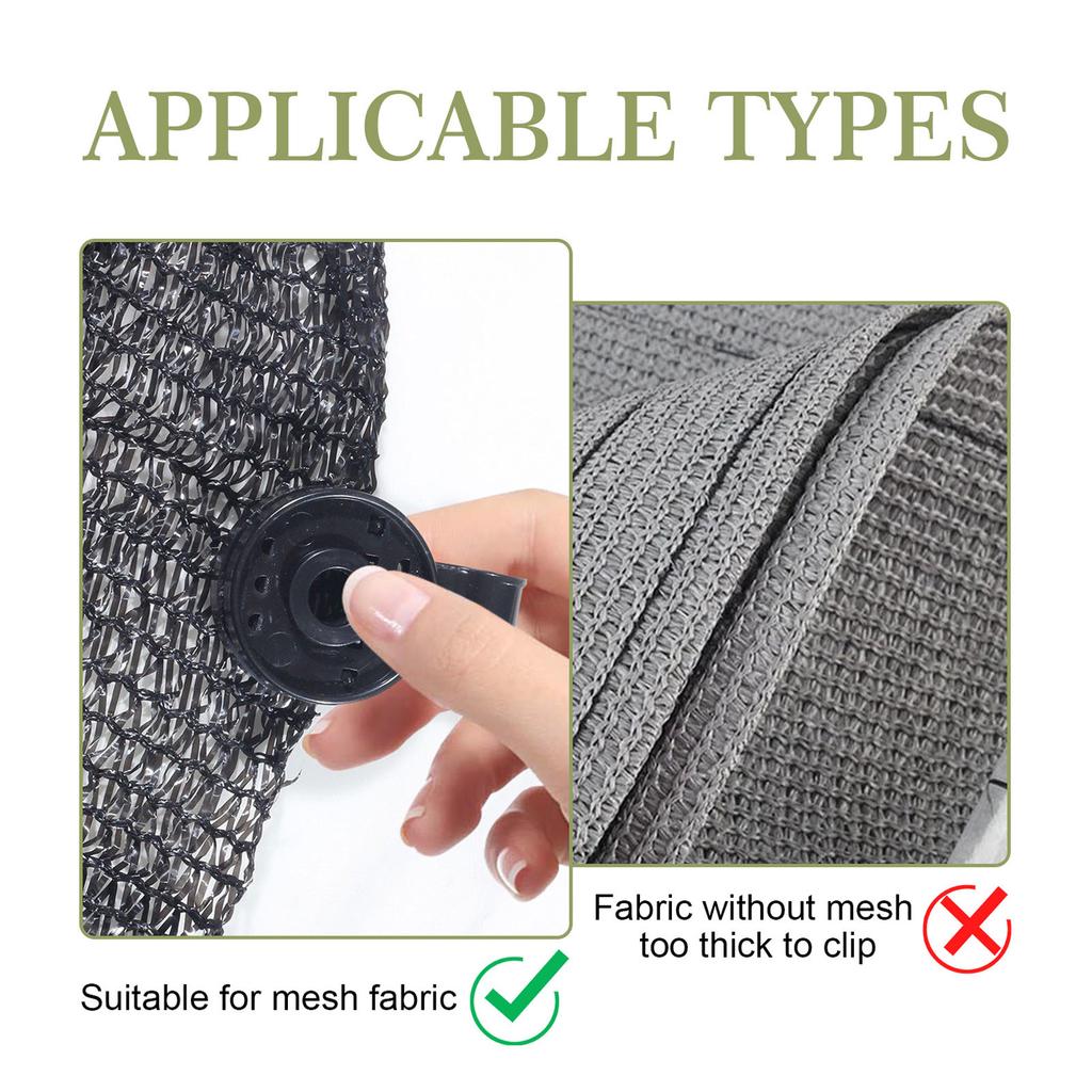 60 Pack Shade Cloth Heavy Duty Lock Grip Removable Reusable Large Small Size Shade Cloth Clips for Anti Bird Netting Garden Net Greenhouse Shade