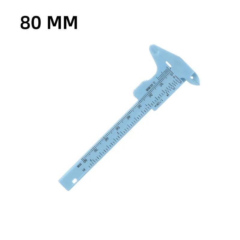 

1PC 0-80mm Double Rule Scale Plastic Vernier Caliper Student Dial Gauge Micrometer Measuring Ruler Inside Diameter Depth Meter