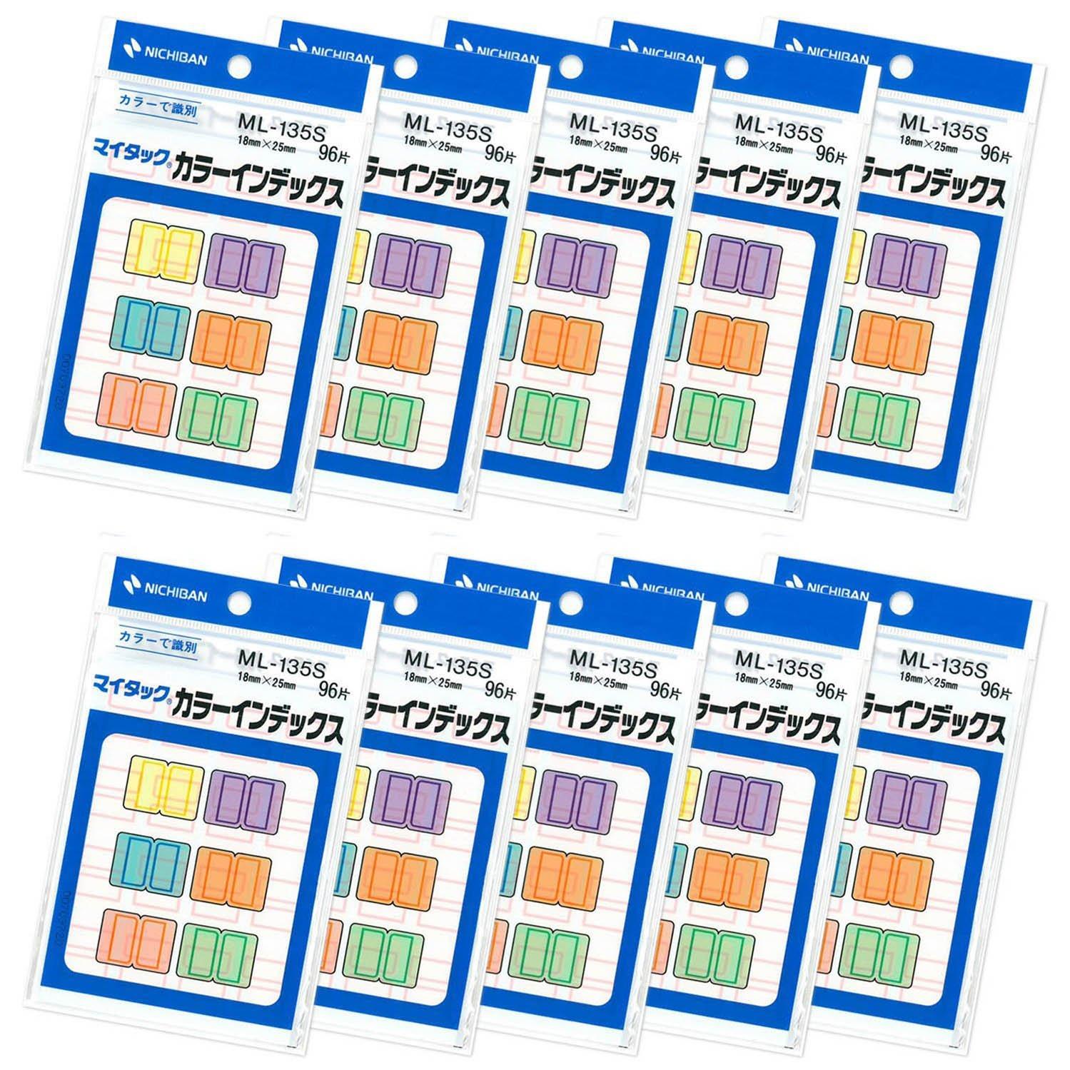 

Nichiban MyTac Index 10 Assorted Colors Labels, Small, ML135S-10P, pieces,