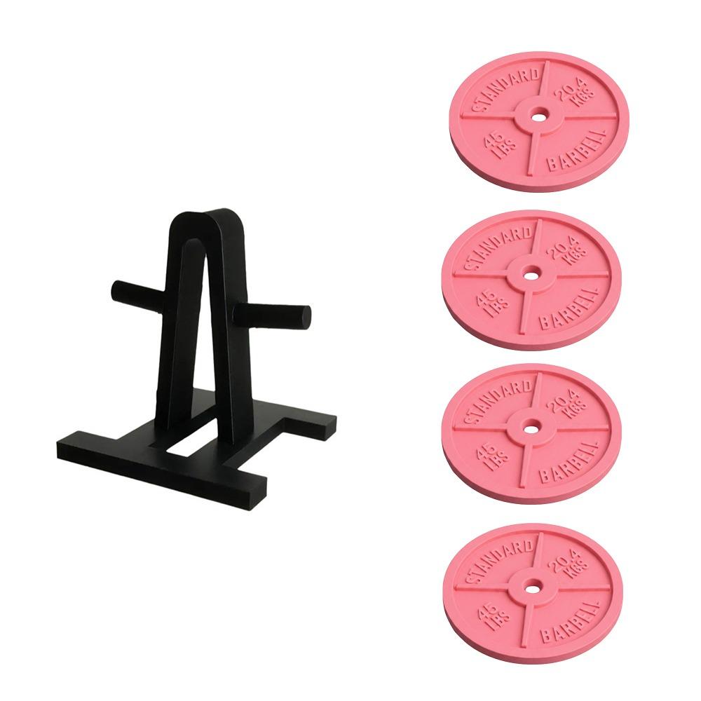 4pcs/Set Novelty Weight Plate Coaster Set Tabletop Protection Heat Insulation Cup Pad Non-Slip Ornaments Desktop Decoration